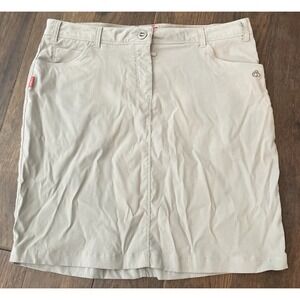 Craghoppers Khaki Plain Skirt Mid Rise Zip Pockets UK 14 US 10